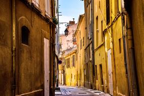 ancient empty city street in france