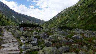 stone path in the mountains in Austria