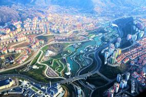 panorama of the Kent city bird's-eye view