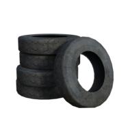four old car tires