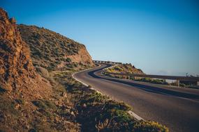 splendid Road Winding near the hills