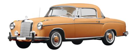 Mercedes Benz 220 retro drawing
