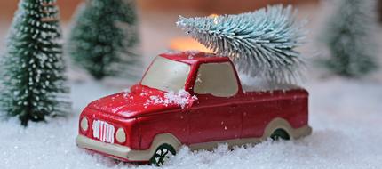 Fir Tree Christmas car red