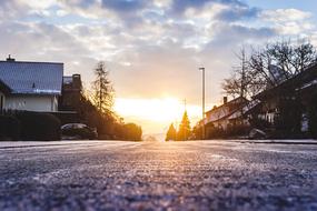 the rising sun on a frosty morning