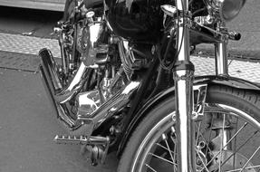 front wheel of Harley Davidson Motorcycle, detail