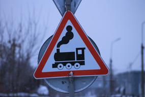 Railway Sign on pole