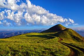 nature of mountain peaks on a sunny day