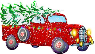 clipart of christmas retro santa claus car