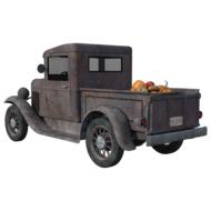 vintage rusty truck with vegetables