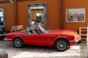 vintage red Sports Car