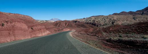 highway in the mountains of morocco on a sunny day