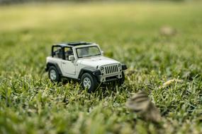 Car Toy on the grass close-up