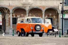 Van Retro Old on a historic street