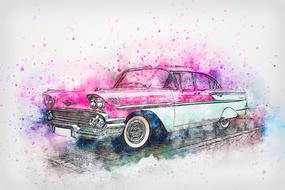 car chevrolet oldtimer as a drawing