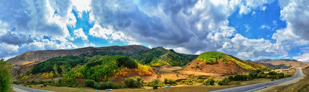 Panoramic view of mountains Nature and Sky