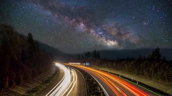 milky way over the highway