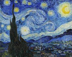 painter Van Gogh starry night image