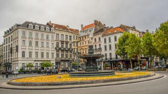 fountain in the square in brussels