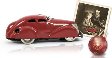 memory of childhood, vintage car model at old photo