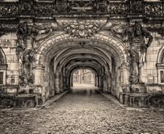 paved historic center of Dresden, Germany