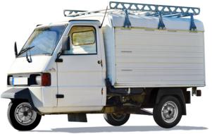 white tricycle truck