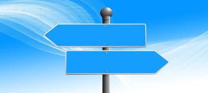 blue road direction signs