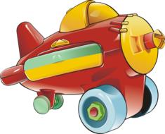 cargo aircraft, colorful toy, drawing