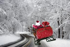 running on sled Santa Claus