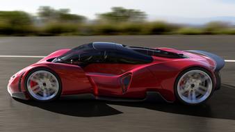 luxury Concept Car speeding on road