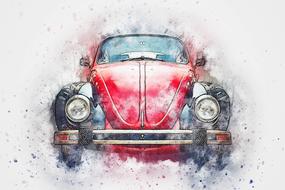 illustration of a classic car