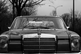 black and white, classic mercedes benz car