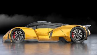 side view of futuristic sports car, 3d render