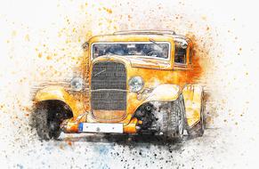 art of oldtimer car