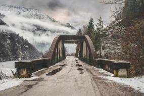 misty trail on mountains