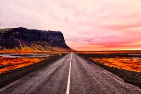 Iceland red Sky