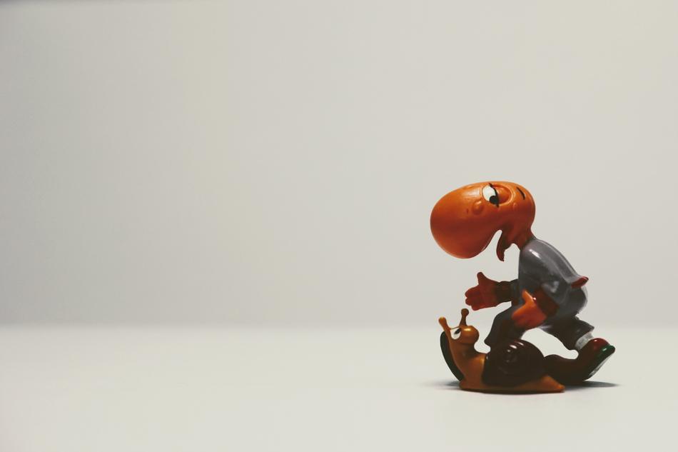 Figure of the runner with the snail in Modena, Italy