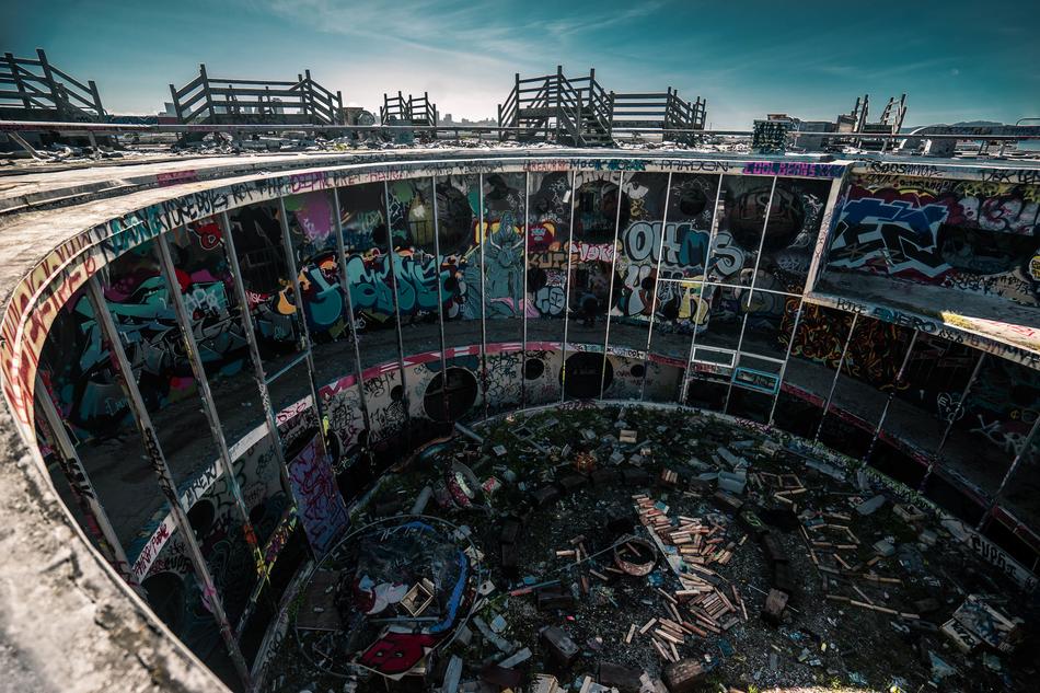 football stadium ruin