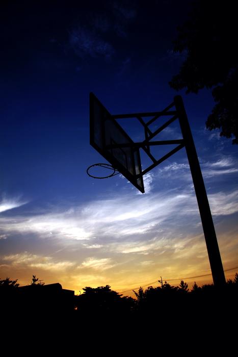 Basketball Hoop sunset