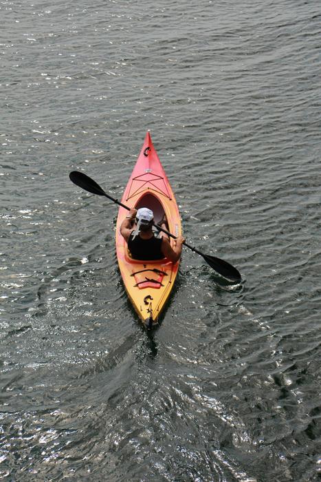Person, doing kayaking in the water of ChÃ¢teauguay, MontrÃ©al, Canada