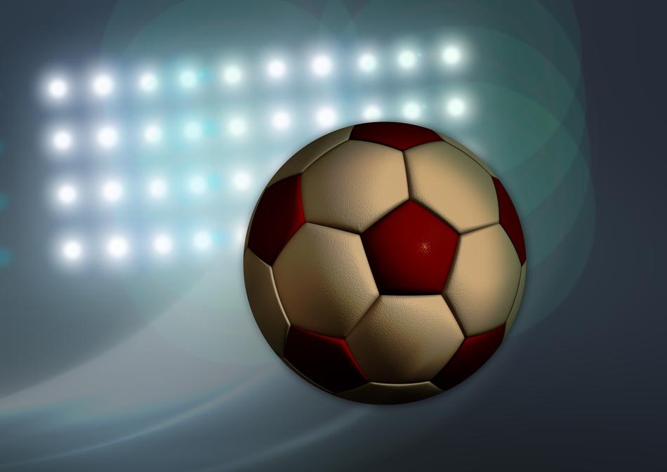 soccer ball in spotlight