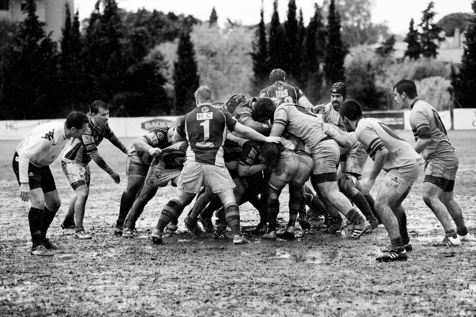 Black And White photo of People sport tournament