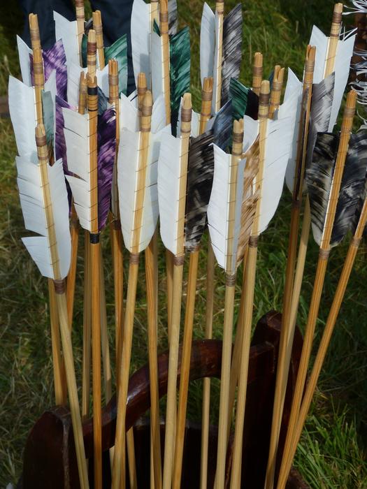 wooden arrows on stand outdoor