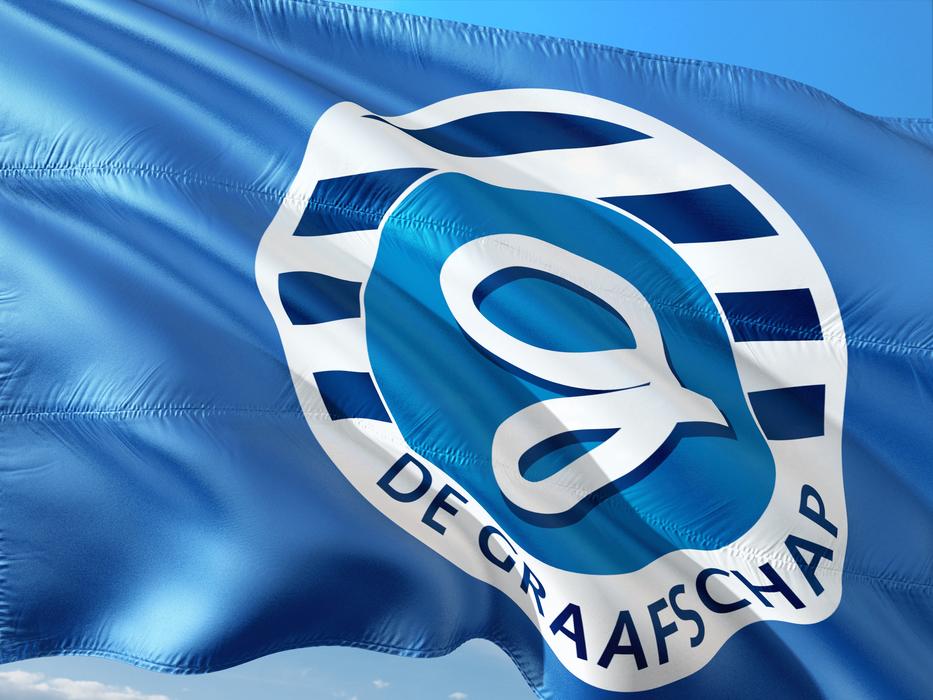 blue flag of the international football club Holland