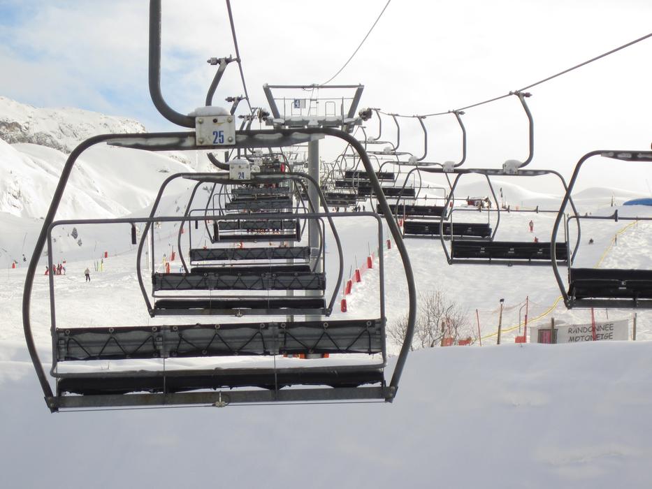 metal chairs on the chairlift