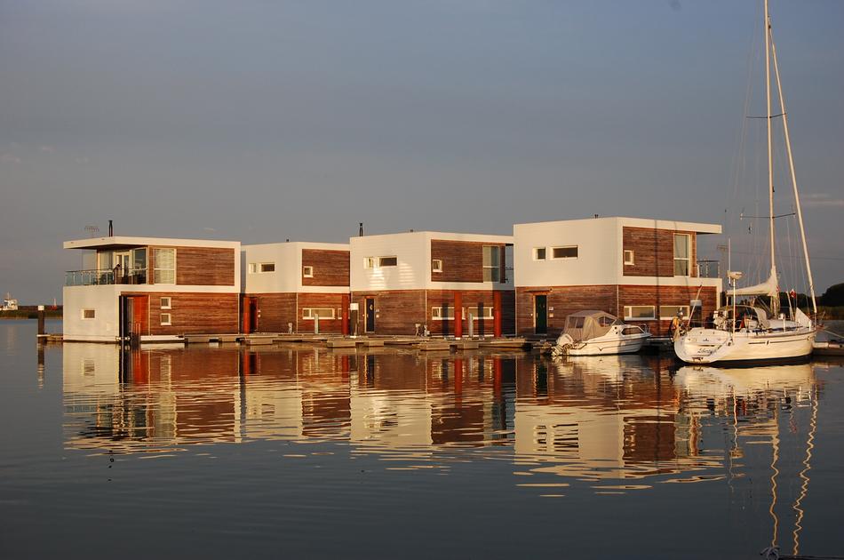 boats moored at sheds, germany, KrÃ¶slin