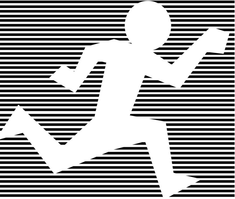 clipart of sprinting running jogging sports sign