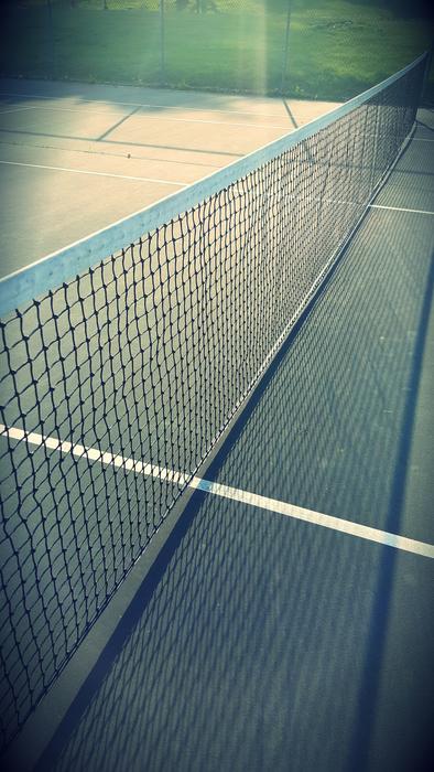 close-up of the net on the court