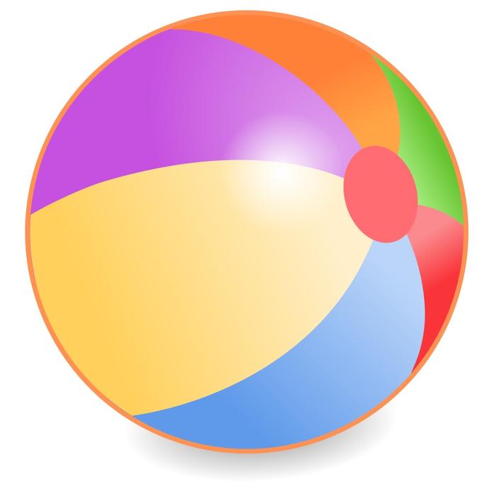 striped beach ball on white background