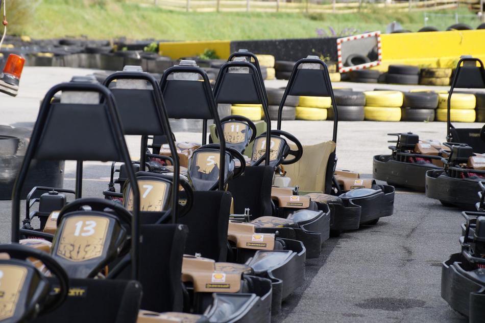Karts parked on Race Track