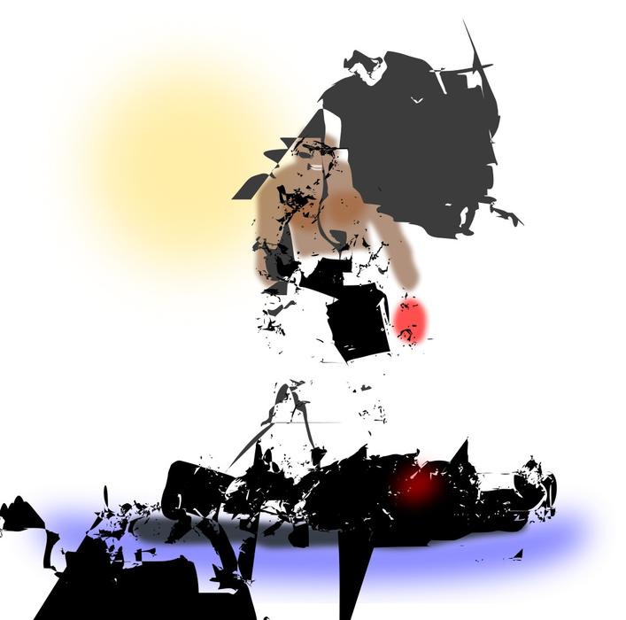 Clipart with the man boxer at colorful background